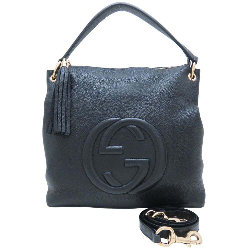 GUCCI Black Leather Shoulder Bag - Picture 10 of 10